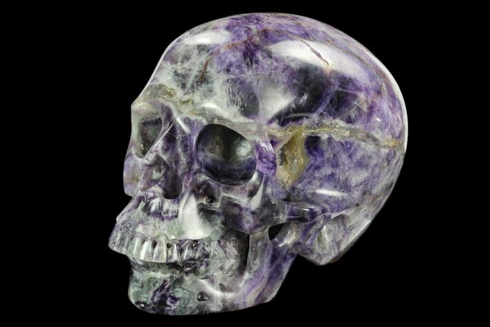 Realistic, Carved Purple Fluorite Skull #127576